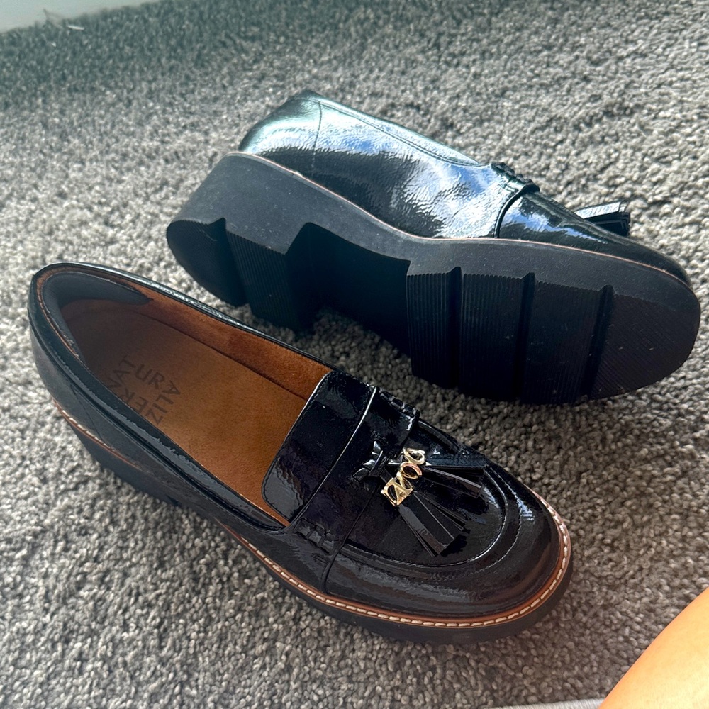 Patent leather loafers